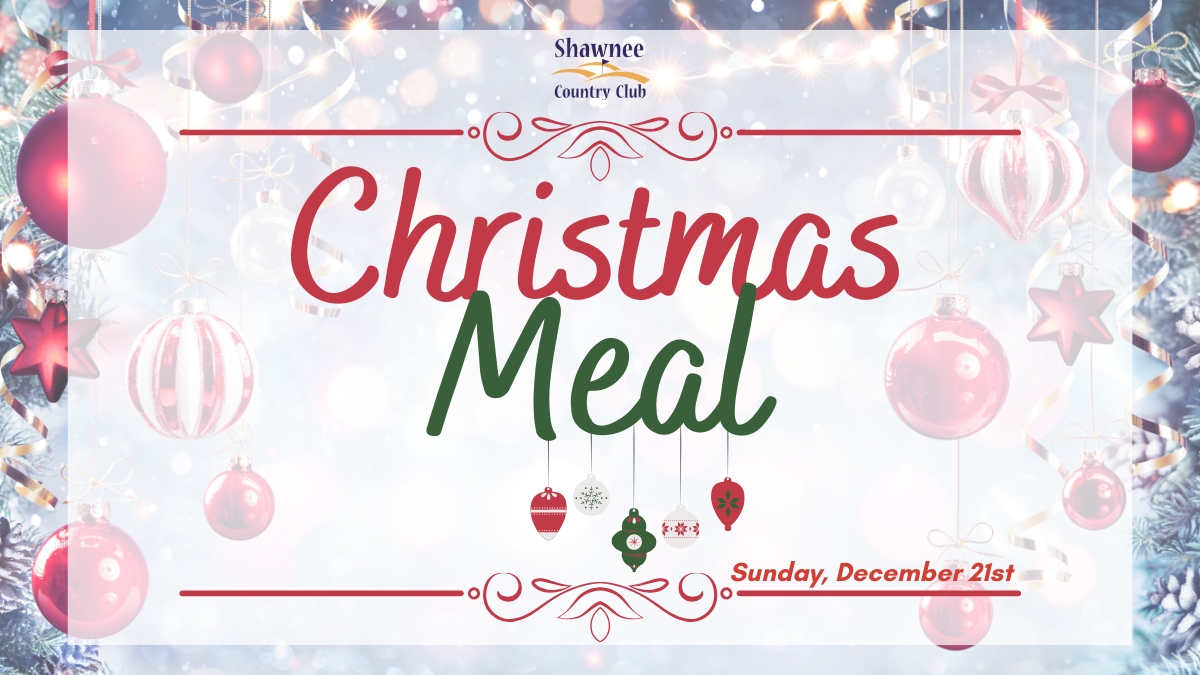 Christmas Background with a label of Christmas Meal