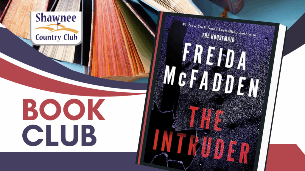 Book Club header with the cover of the book "The Intruder"